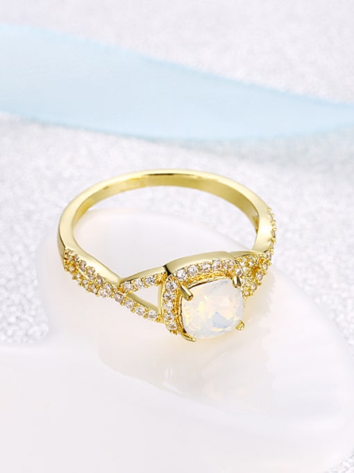 OUXI Temperament Women Opal 18K Gold Engagement Ring 2