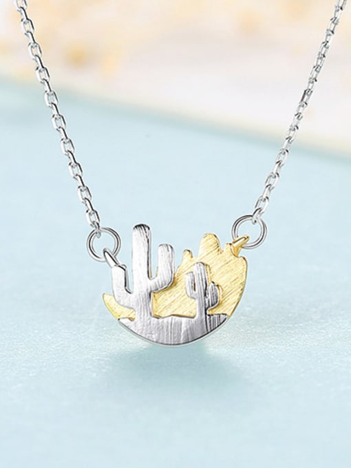sliver 925 Sterling Silver With Two-color plating Simplistic Pirate Ship Necklaces