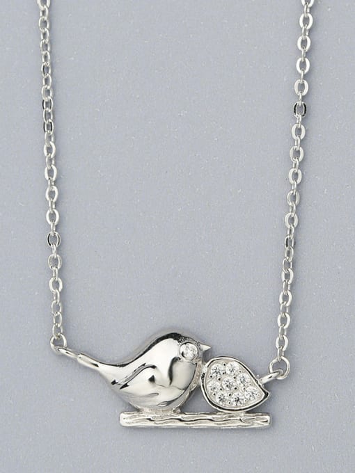 One Silver Lovely Bird Shaped Necklace 3
