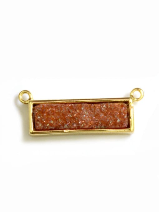 red Simple Rectangular Shiny Natural Crystal Pendant