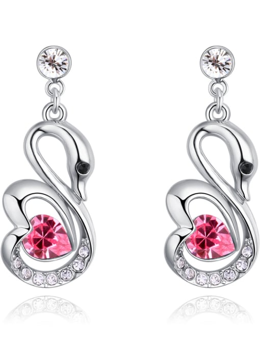 QIANZI Fashion Swan Heart austrian Crystal Alloy Earrings 4