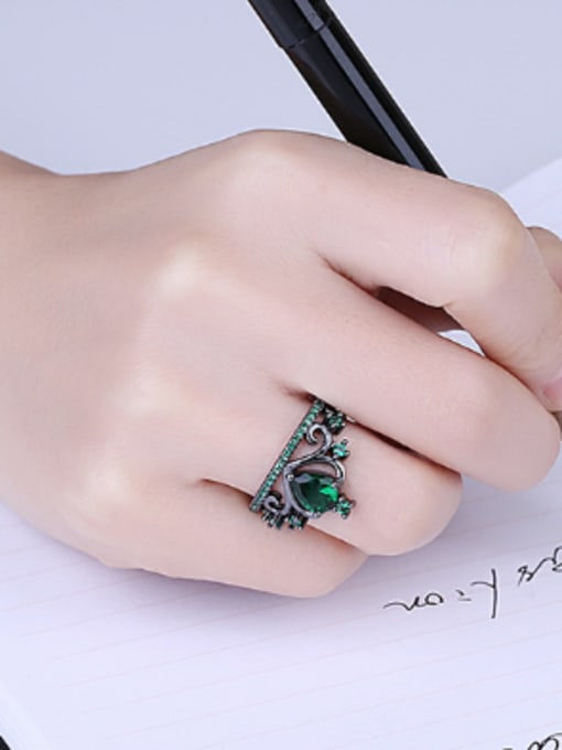 OUXI Fashion Personalized Crown Glass Ring 1