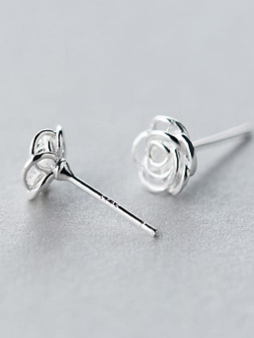 Rosh S925 silver sweet rose stud cuff earring 2
