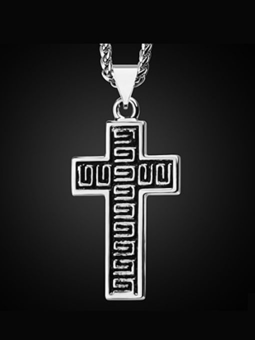 white Retro Cross Necklace