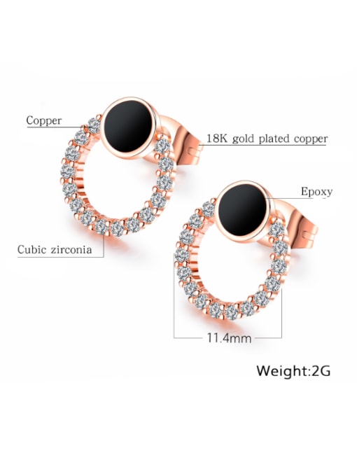 Open Sky Stainless Steel With Rose Gold Plated Fashion Round Earrings 2