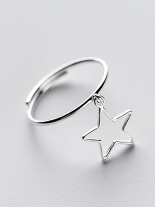 Silver Exquisite Star Shaped Rose Gold Plated S925 Silver Ring