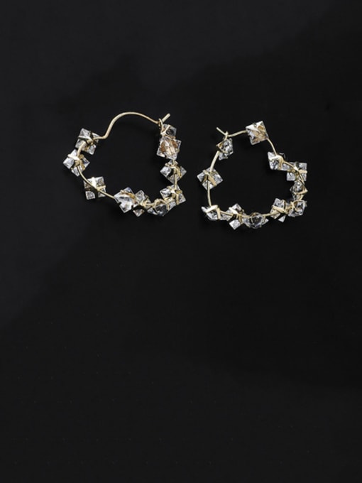 Girlhood Alloy With Gold Plated Trendy Geometric Clip On Earrings 1