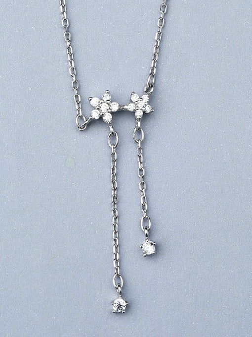 One Silver Plum Blossom Necklace