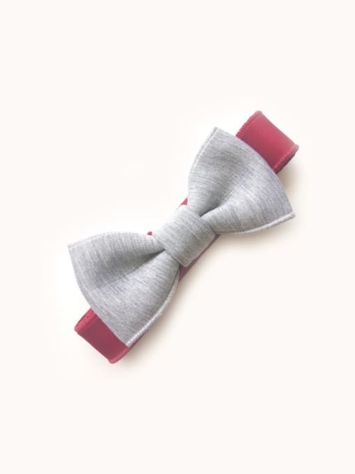 Wine Red Gray Bow Cotton Adjustable Head Band