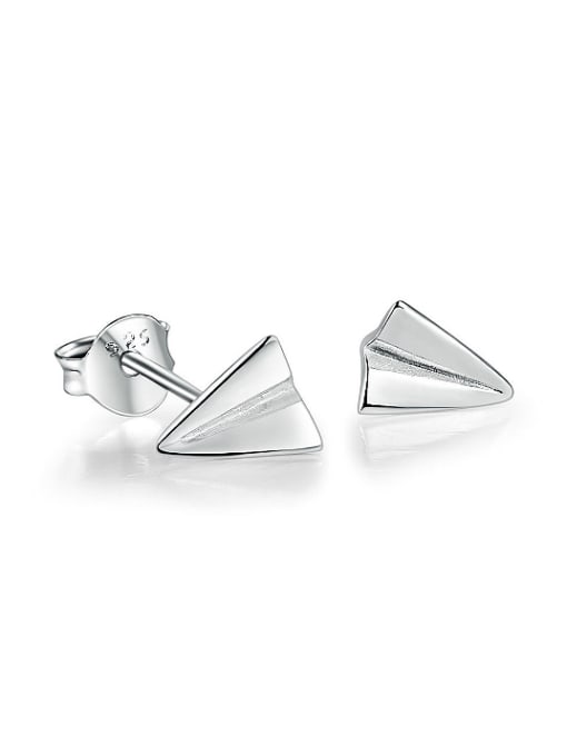 ZK Personalized Tiny Paper Plane 925 Sterling Silver Stud Earrings 0