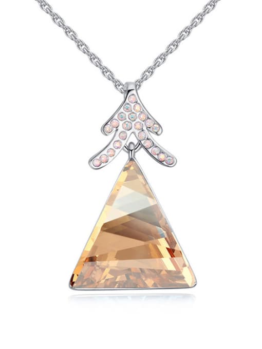 yellow Fashion Triangle austrian Crystal Pendant Alloy Necklace