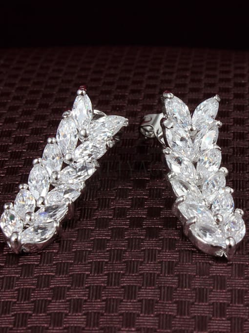 SANTIAGO High Quality Letter V Shaped Zircon Two Pieces Jewelry Set 1