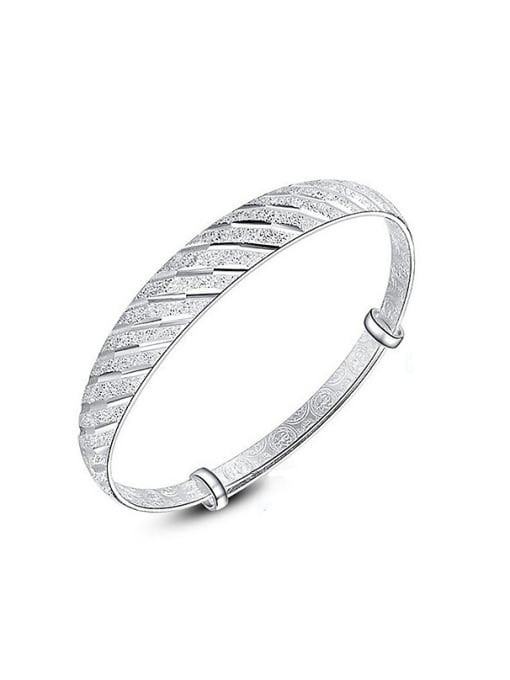Ya Heng Simple Silver Plated Copper Bangle 0