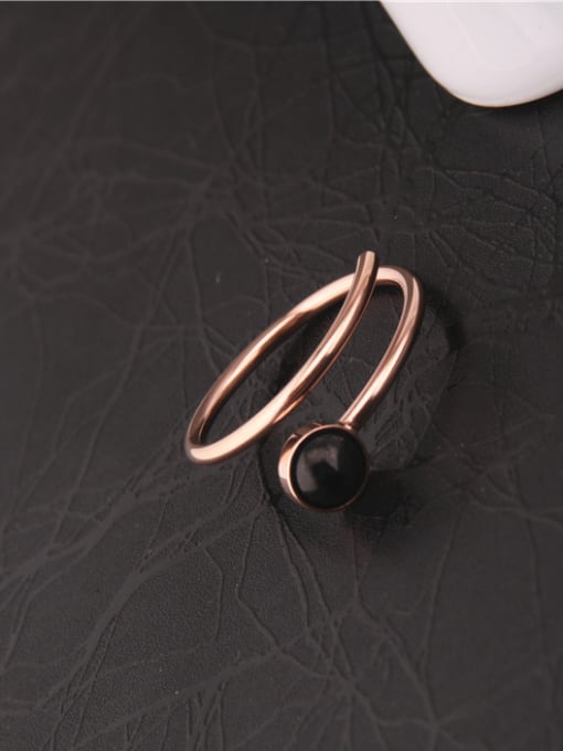 GROSE Black Agate Temperament Opening Ring