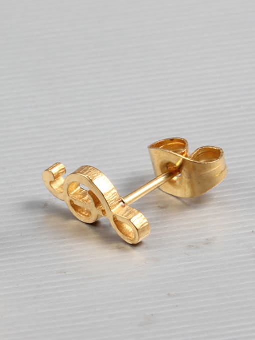 CONG Lovely Gold Plated Music Note Shaped Stud Earrings 1