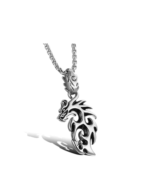 titanium Personalized Dragon Pendant Titanium Men Necklace