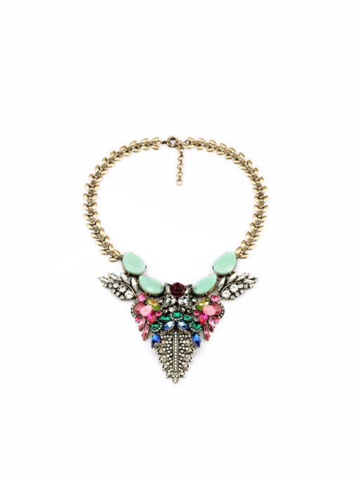 KM Alloy Retro Leaves Sweater Necklace 0