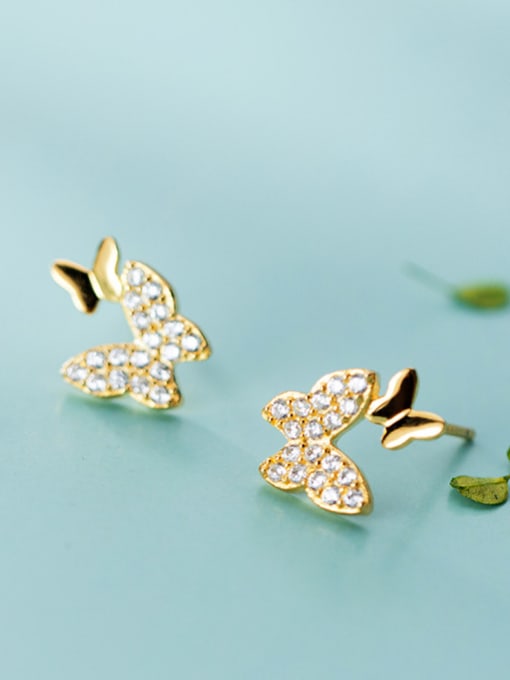 Rosh 925 Sterling Silver With Cubic Zirconia  Cute Butterfly Stud Earrings 3