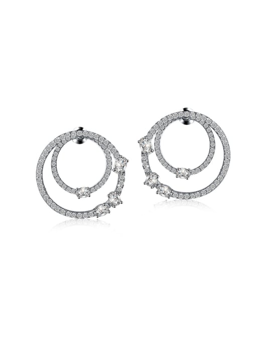 ALI Fashionable temperament circle and micro-inlay AAA zircon earring 0
