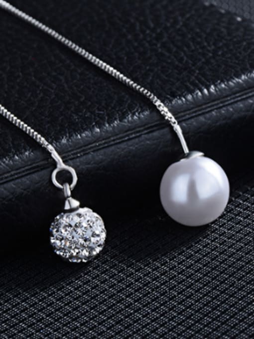 AI Fei Er Fashion Shiny Ball Imitation Pearl Copper Line Earrings 3