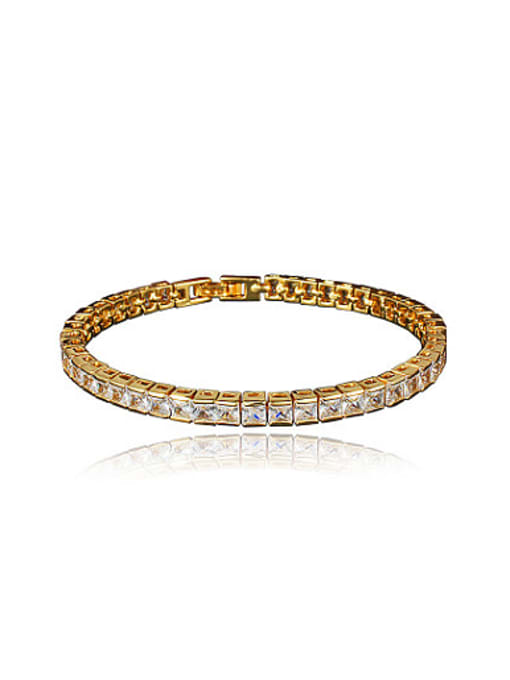 Gold Exquisite 18K Gold Plated Square Zircon Bracelet