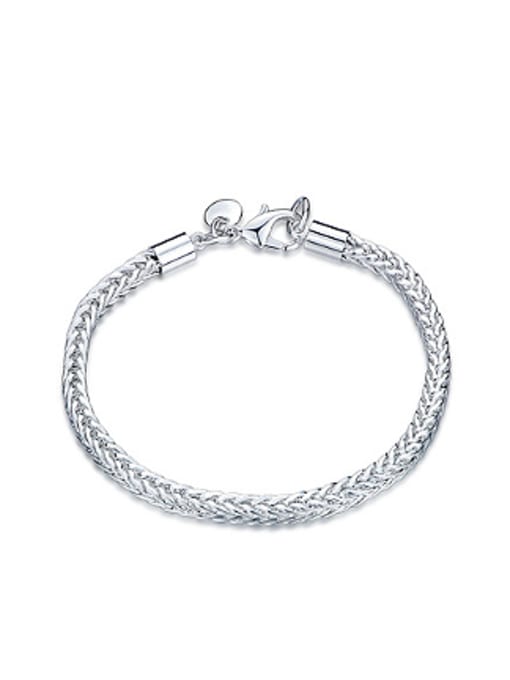 OUXI Simple Woven Silver Plated Bracelet 0