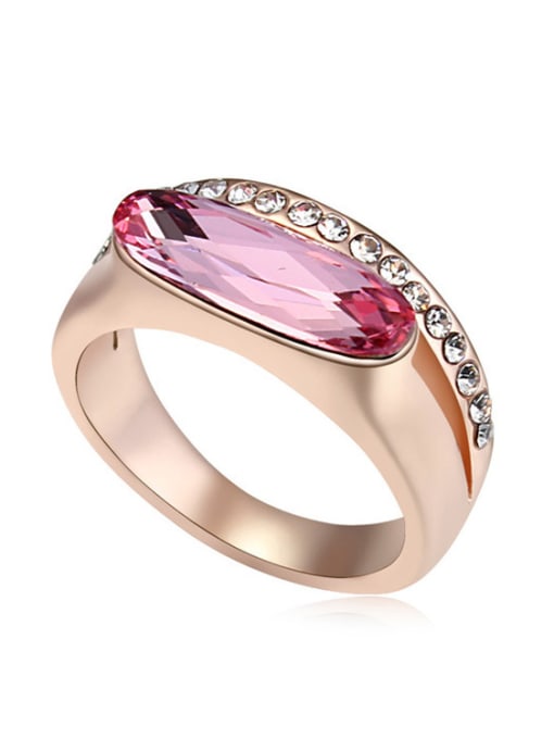 purple Fashion Rose Gold Plated austrian Crystals Alloy Ring