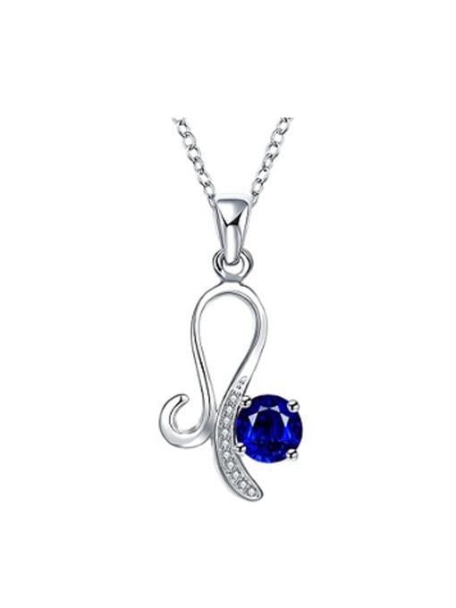Blue Simple Zircon Geometrical Women Necklace