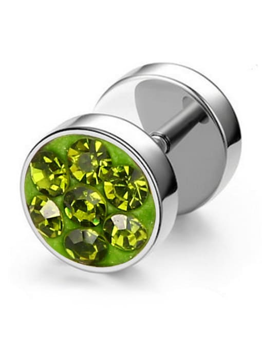 green Stainless Steel With Fashion Round Stud Earrings