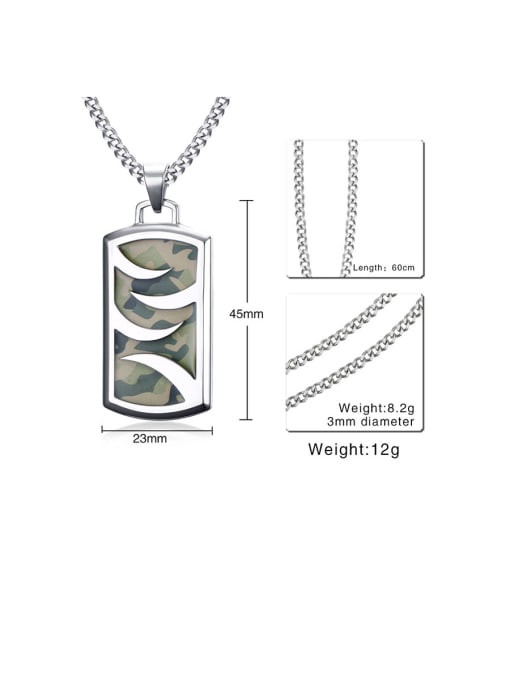 CONG Stainless Steel With Platinum Plated Simplistic Geometric Necklaces 2