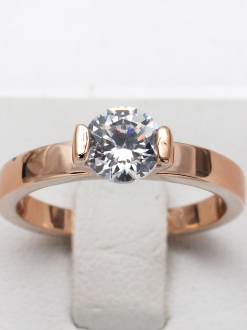 ZK Classical and Simple Engagement Ring with Zircon 3