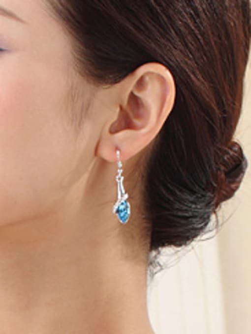 OUXI Fashion Austria Crystal Water Drop Earring 1