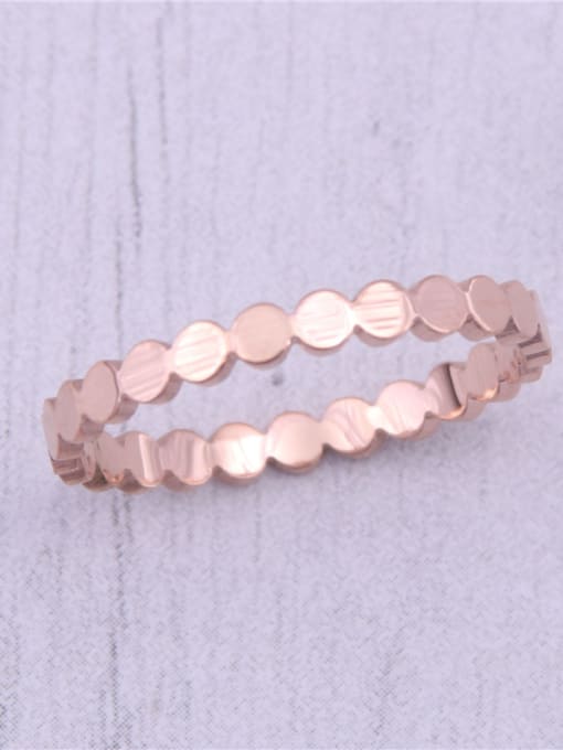 GROSE Titanium With Rose Gold Plated Vintage Smooth  Round Band Rings 3
