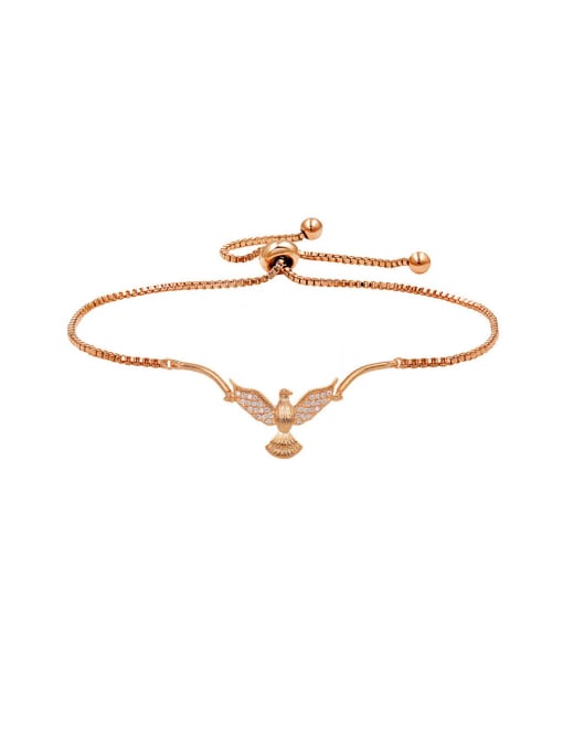 Rose Gold Copper With  Cubic Zirconia  Simplistic Animal pigeon  Bracelets