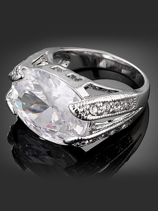 Wei Jia Fashion Oval Crystal Cubic Rhinestones Copper Ring 1