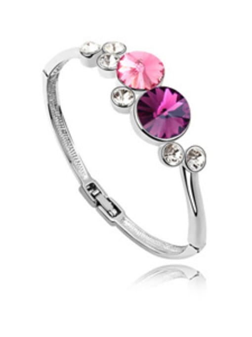 pink Fashion Round austrian Crystals Alloy Bangle