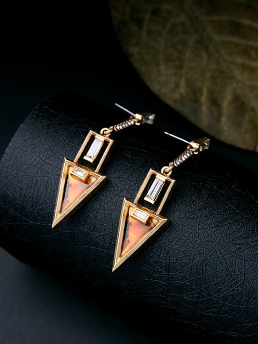 KM Exquisite Luxury Triangle drop earring 2