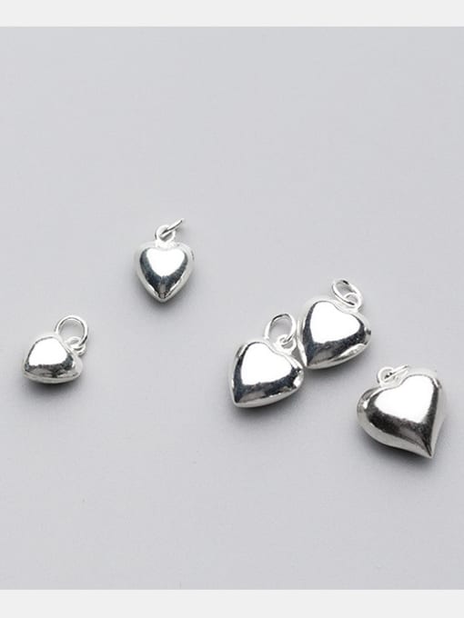 FAN 925 Sterling Silver With Silver Plated Cute Heart Charms 2