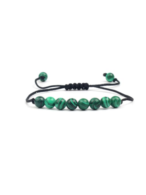 KSB1137-A Green Natural Stones Woven Rope Fashion Bracelet