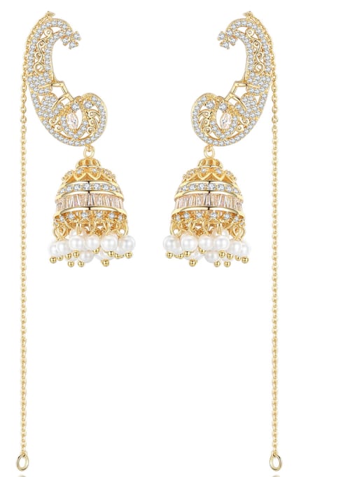 BLING SU Copper With Gold Plated Fashion Statement Party Chandelier Earrings 0