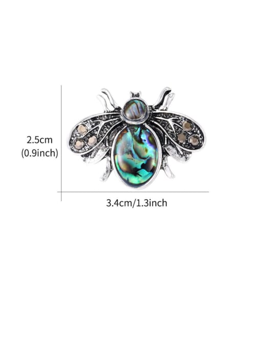 Mo Hai Alloy With Antique Silver Plated Cute Insect  Bee Brooches 1