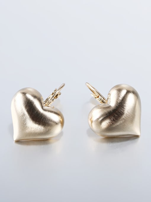 OUXI Fashion 18K Gold Heart-shaped stud Earring 4