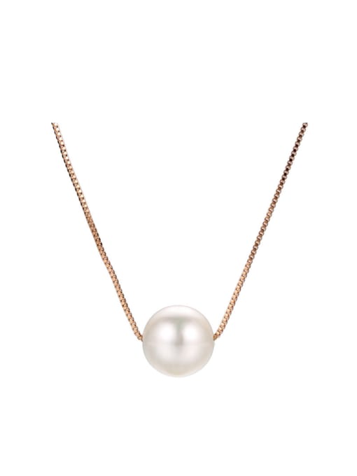 Gold 2018 Copper Alloy 18K Gold Plated Simplism Pearl Necklace