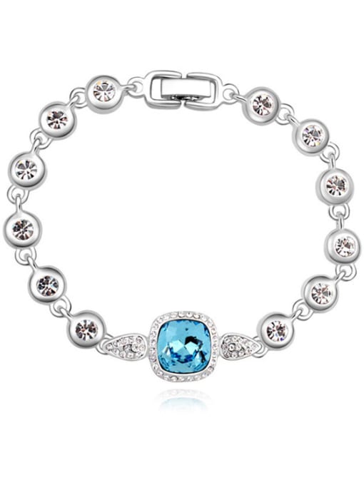 blue Fashion Cubic Square austrian Crystals Alloy Bracelet