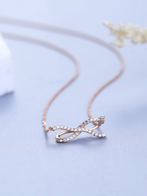 One Silver Bowknot Shaped Necklace