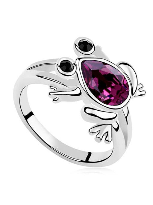 QIANZI Personalized Little Frog austrian Crystal Alloy Ring 3