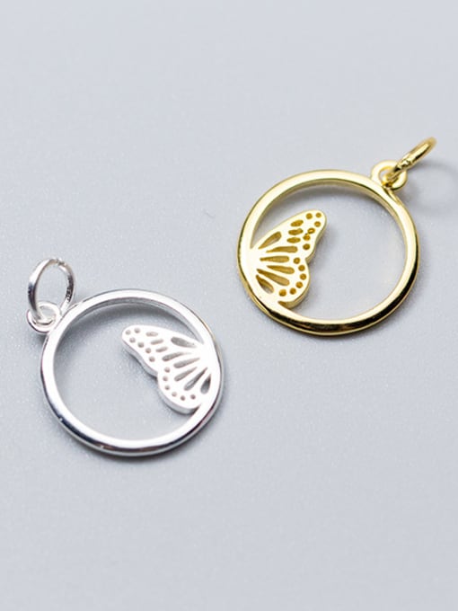 FAN 925 Sterling Silver With 18k Gold Plated Fashion Butterfly Charms 0
