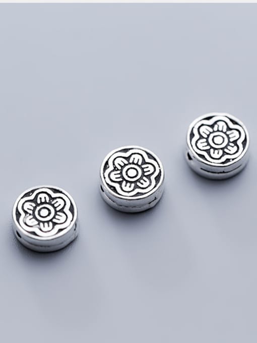 FAN 925 Sterling Silver With Antique Silver Plated Vintage Flower Beads 1