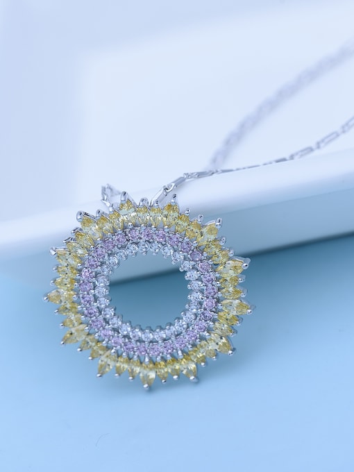 Necklace Miniature AAA zircon disc retro Necklace