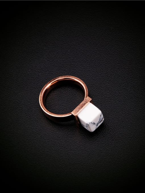 GROSE Square White Stone Fashion Ring 1